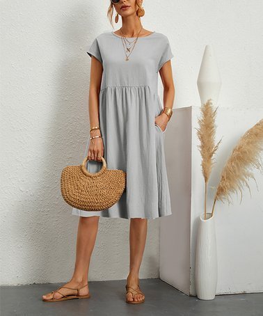 🔥 Last Day Promotion 49% OFF 🔥Women's Short Sleeve Cotton And Linen Dress- Buy 2 Free Shipping