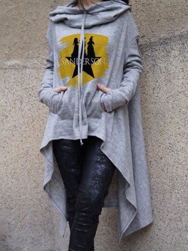 Three Witches Letter Print Hoodie