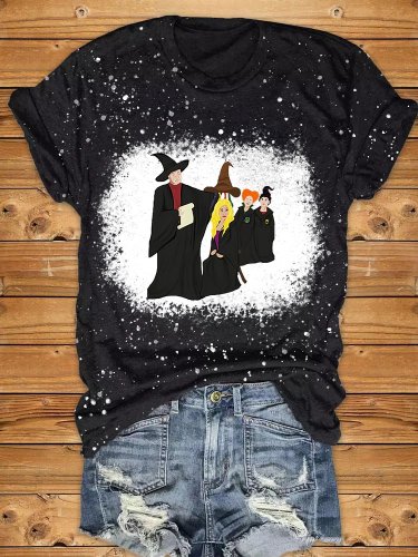 Halloween Witch Print T-Shirt