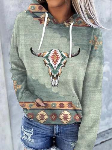 Women's Western Cattle AZTEC Sweatshirt
