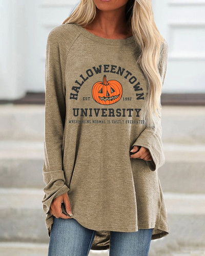 Halloween Witch Printed Women's Loose Top