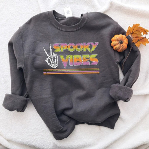 Halloween spooky vibes funny sweatshirt