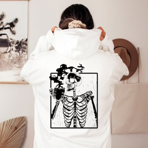 Halloween Hot Coffee Skeleton Hoodie