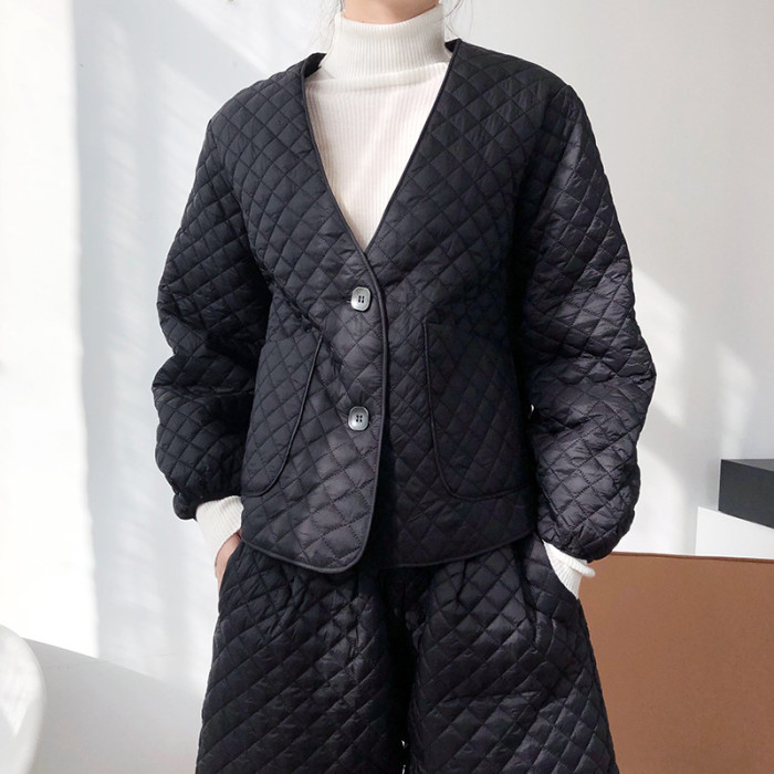 New style thickened rhombic cotton clothing fashion suit