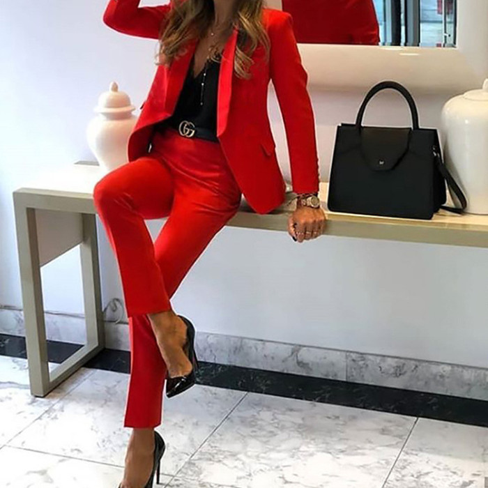 Two-piece slim casual suit