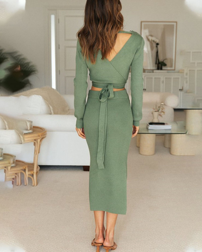 Two-piece elegant and simple sweater