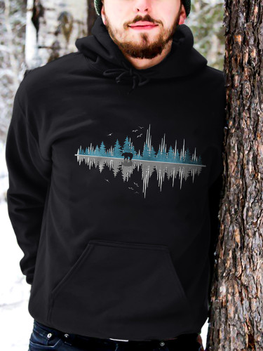 Forest View Printed Casual Hoodie