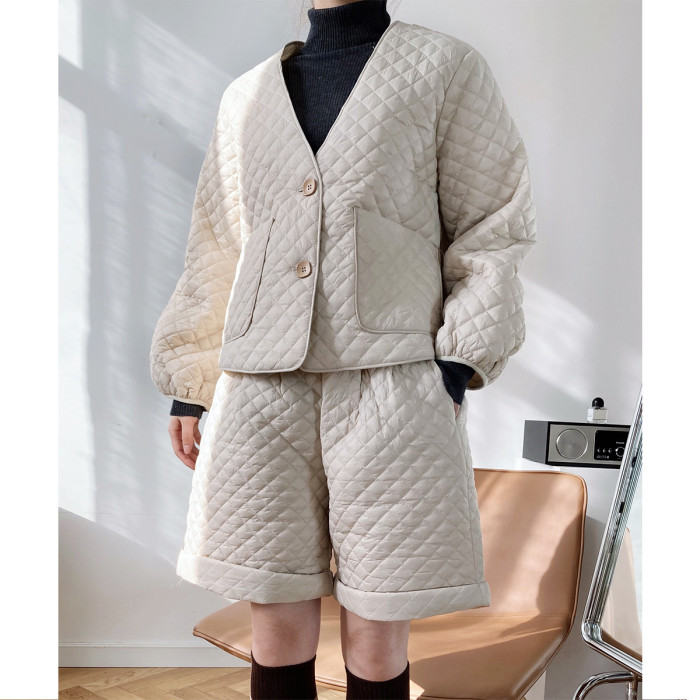 New style thickened rhombic cotton clothing fashion suit