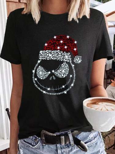 Women's Christmas Nightmare Graphic Casual Cotton Tee