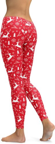 Red Reindeer Christmas Leggings