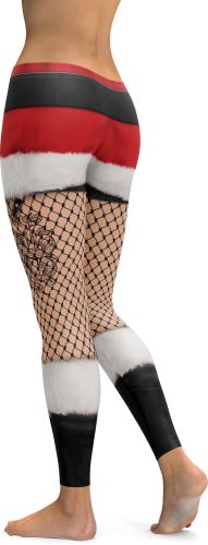 Santa's Shorts and Fishnet Tights Leggings