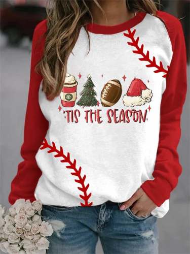 Women's It's The Season Football Print Casual Sweatshirt