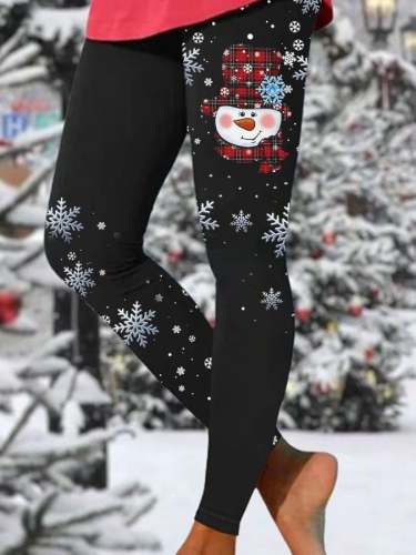 Women's Christmas Snowflake Print Leggings