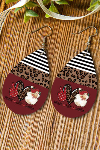 Christmas Leopard Striped Drop Earrings
