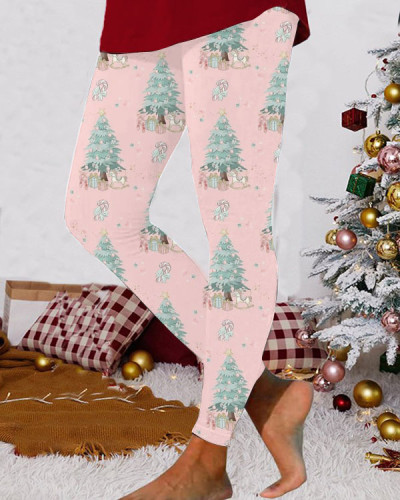 Pink Christmas Tree Leggings