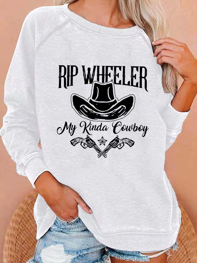 Women's Rip Wheeler My Kinda Cowboy Washed Sweatshirt