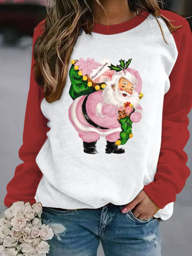 Merry Christmas Santa Print Sweatshirt