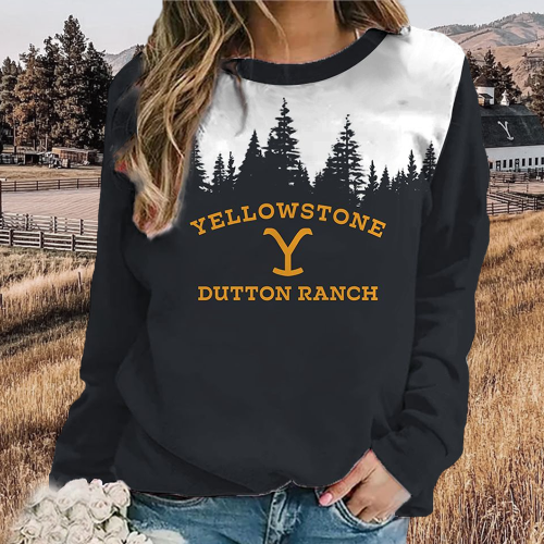 Women's Forest Western Print Sweatshirt