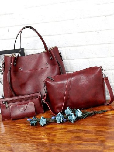 Women's retro simple handbag four-piece shoulder bag
