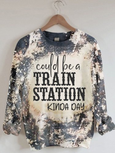 Women's Could Be A Train Station Print Sweatshirt