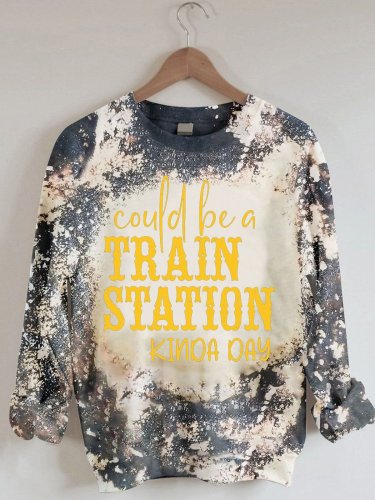 Women's Could Be A Train Station Print Sweatshirt
