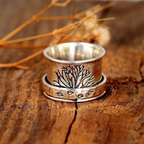 🔥Last Day 75% OFF🎁 Tree of Life Spinner Meditation Ring