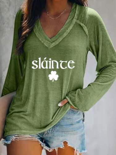 Women's Slainte Slainte St. Patrick's Day Long-Sleeve T-Shirt