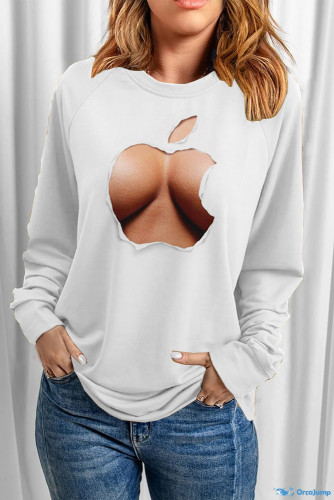 Women's Sexy Printed Long Sleeve Round Neck Sweatshirt