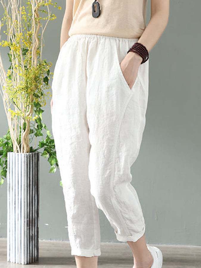Women's Cotton Linen Fashion Loose Casual Pants