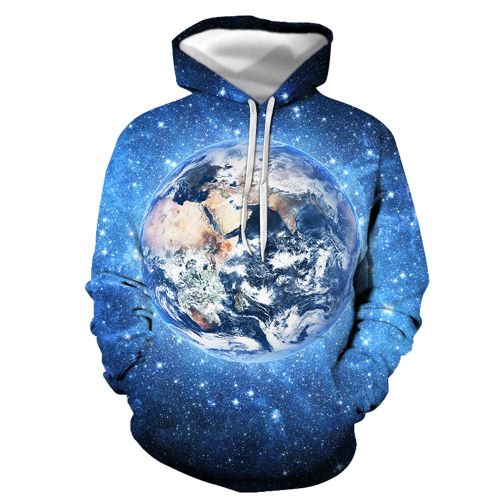 3D Graphic Printed Hoodies Earth