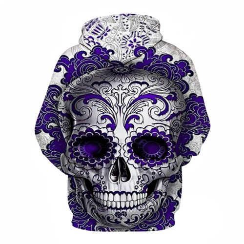 3D Graphic Printed Hoodies Skull
