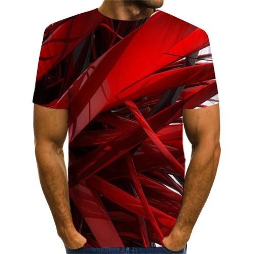 3D Graphic Printed Short Sleeve Shirts Abstract Printing
