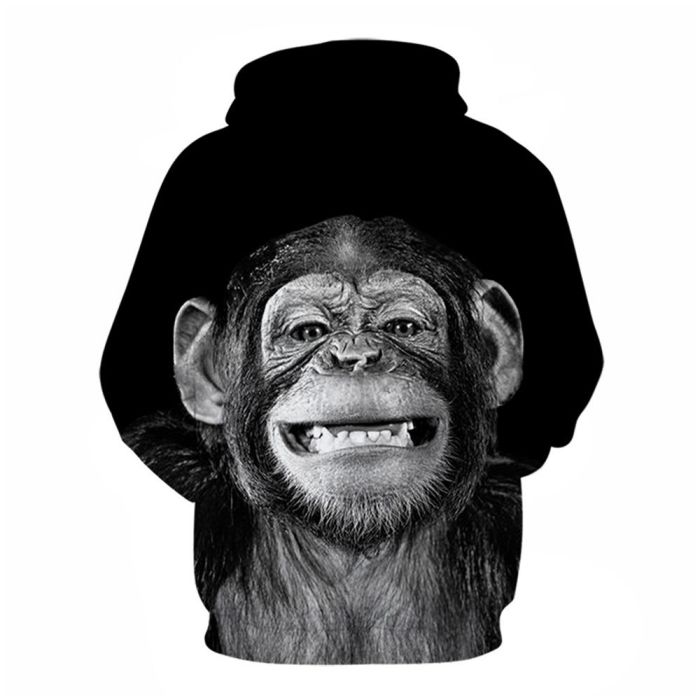 3D Graphic Printed Hoodies Orangutan