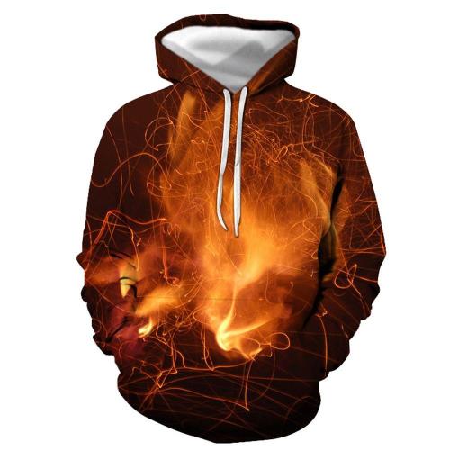 3D Graphic Printed Hoodies Fire Flying