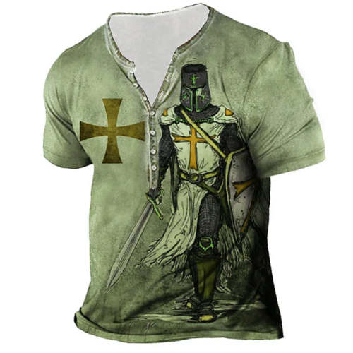 3D Graphic Printed Short Sleeve Shirts Cross