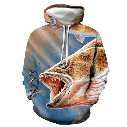 3D Graphic Printed Hoodies Ferocious Fish