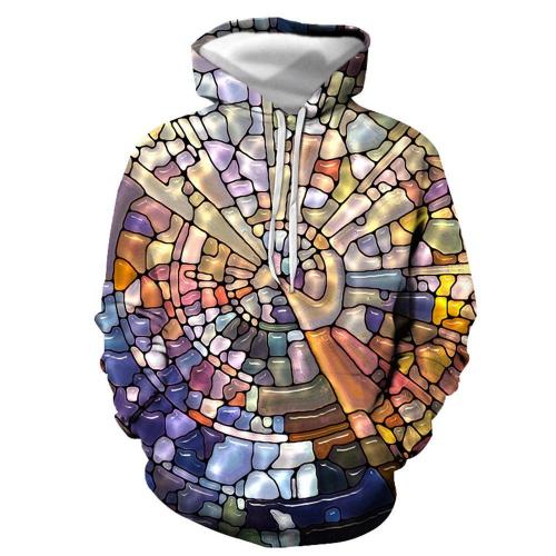 3D Graphic Printed Hoodies Colorful Stone