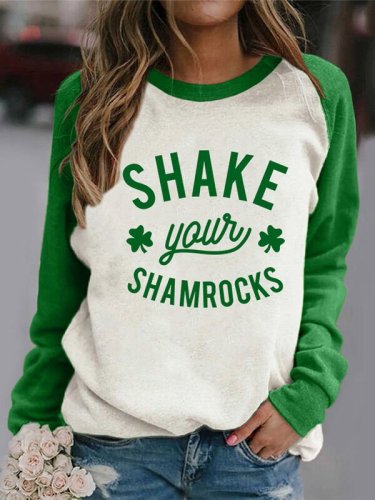 Women's St. Patrick's Day Shamrock Print T-Shirt