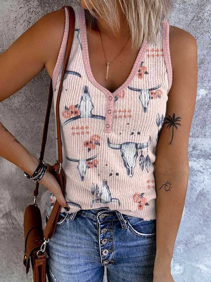 Women's Vintage Western Print Tank Top