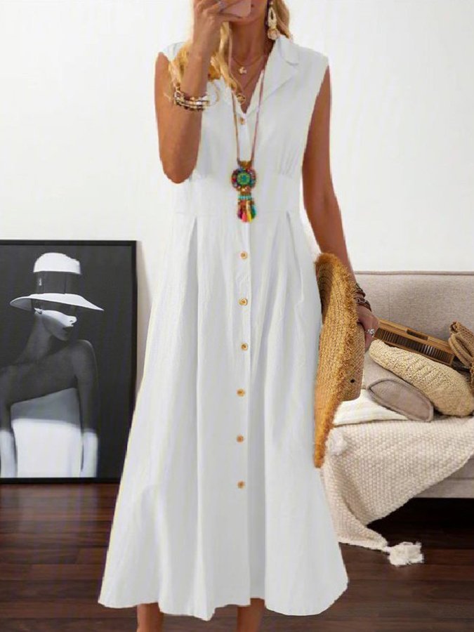 Vintage Cotton And Linen Dress
