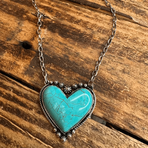 (Last Day Promotion🔥- SAVE 48% OFF)🎁Heart-Shaped Turquoise Necklace