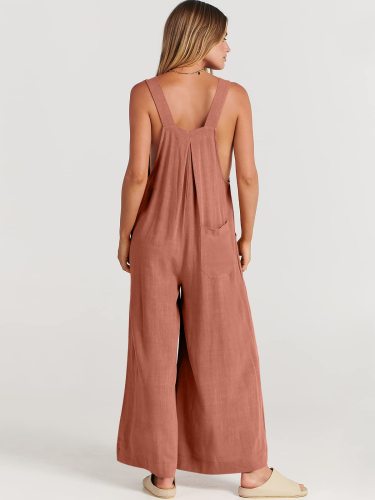 Last Day 64% OFF🔥Women's Sleeveless Wide Leg Jumpsuit with Pockets