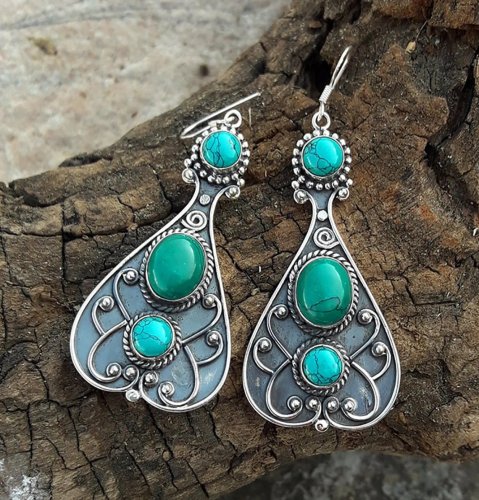 🔥 Last Day Promotion 75% OFF🎁Retro Silver Turquoise Earrings