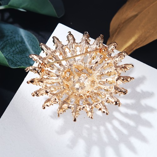 Rhinestone Crystal Flower Brooch Pin For Women Jewelled Accessories For Shawl Scarf Buckle Sweater Cardigan For Wedding Party Prom Gift