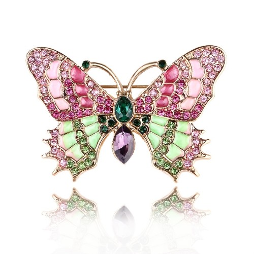 Butterfly Brooch For Women Vintage Alloy Insect Coat Pin Elegant Literary Baroque Style