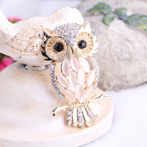 Owl Brooch Pin, Rhinestone Corsage Scarf Clips Brooches Pins Brooches Safety Pin Women Girls Clothing Decoration