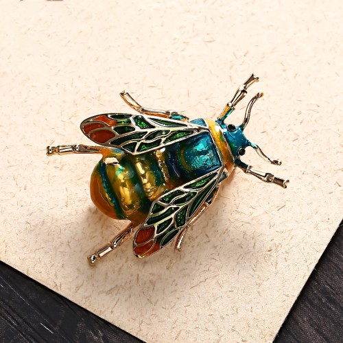 Vintage Cute Bee Shaped Animal Insect Brooch Pins Enamel Lapel Pins Corsage For Women Girls