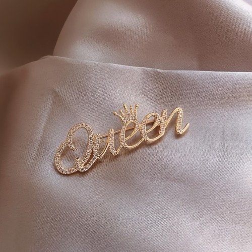 Fashion Queen Crown Rhinestone Brooch Pins Crystal Elegant Flower Brooch For Women Girls