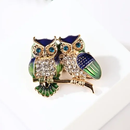 Fashion Creative Cartoon Cute Owl Brooch Safety Pins Brooches Safety Pin Women Girls Clothing Decoration