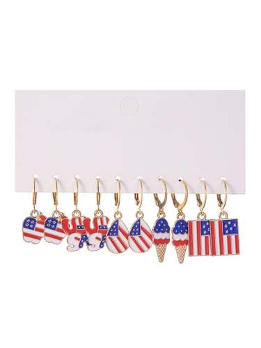 Independence Day Flag Earrings Assortment Set (Pack of Five)